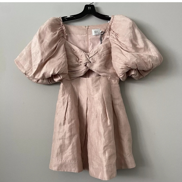 aje dusk knot puff sleeve mini dress AJE Dusk Knot Puff Sleeve Mini Dress (For Hire)  EKOLUV